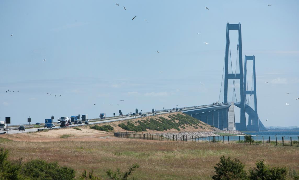 Sommertrafik på Storebæltsbroen